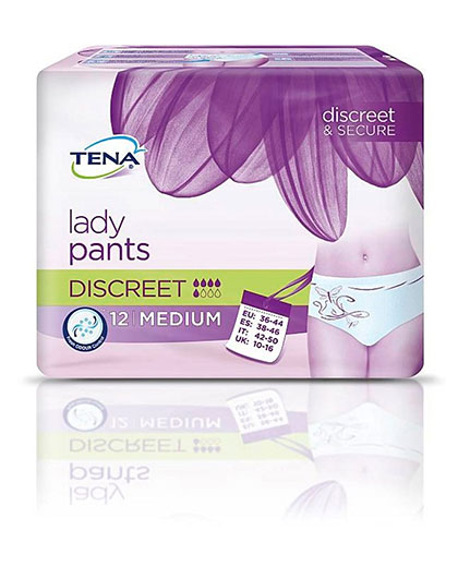 Tena Silhouette Normal Blanc m 12 kpl inkohousut naisille, kukkakuvio, matala v | 20,20 €