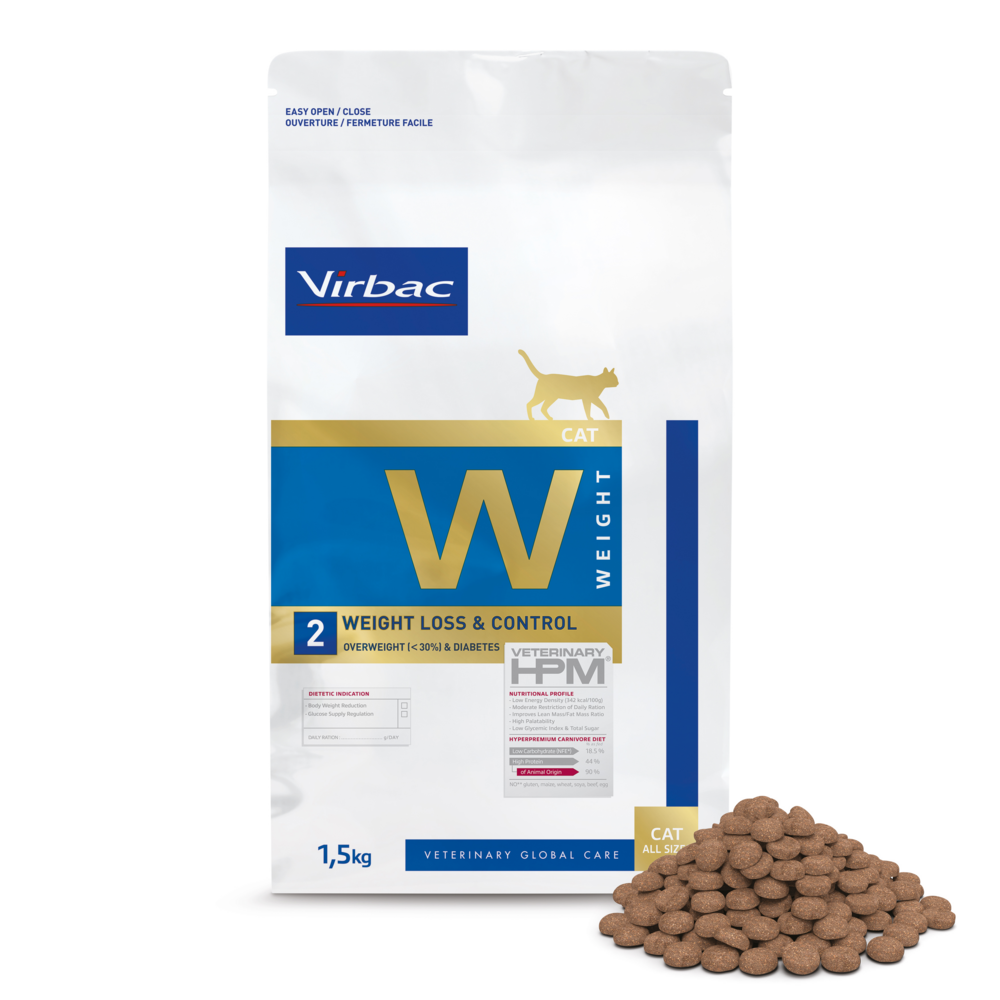 Virbac HPM Cat Weight Loss & Contr. W2 1,5 kg