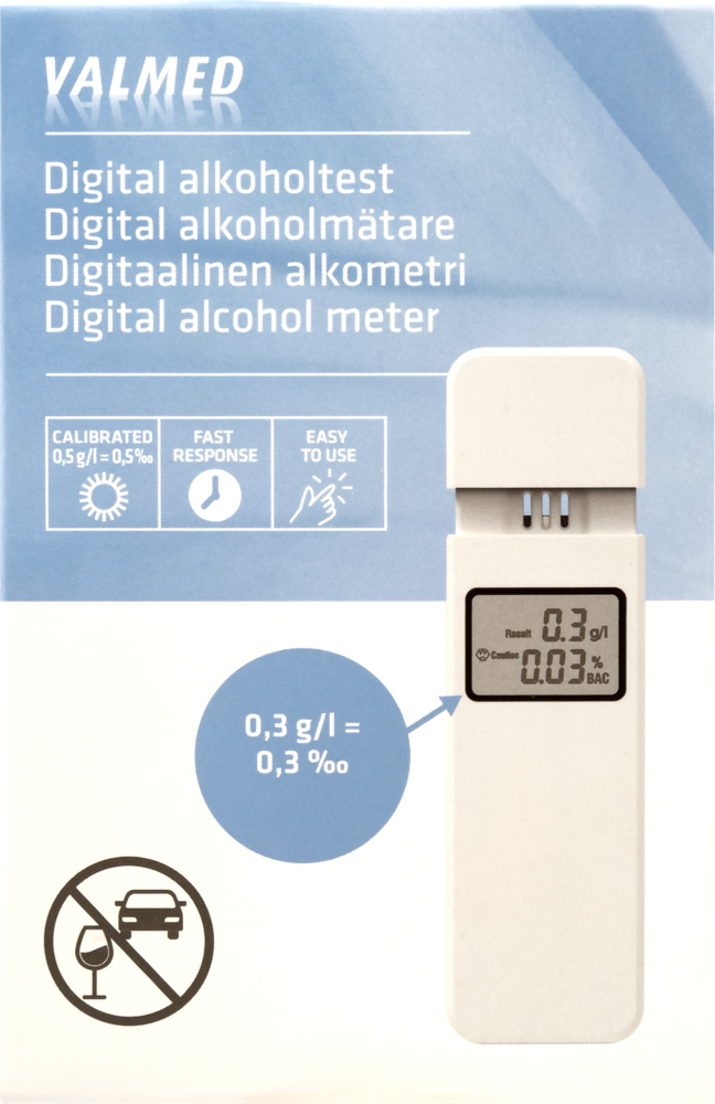 Valmed Digitaalinen alkometri 1 kpl — Olo-apteekki