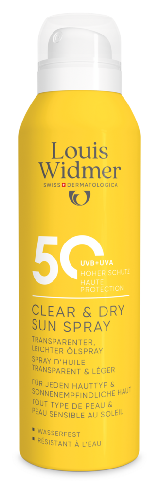 Widmer Clear & Dry Sun spray 50, hajusteeton 200 ml