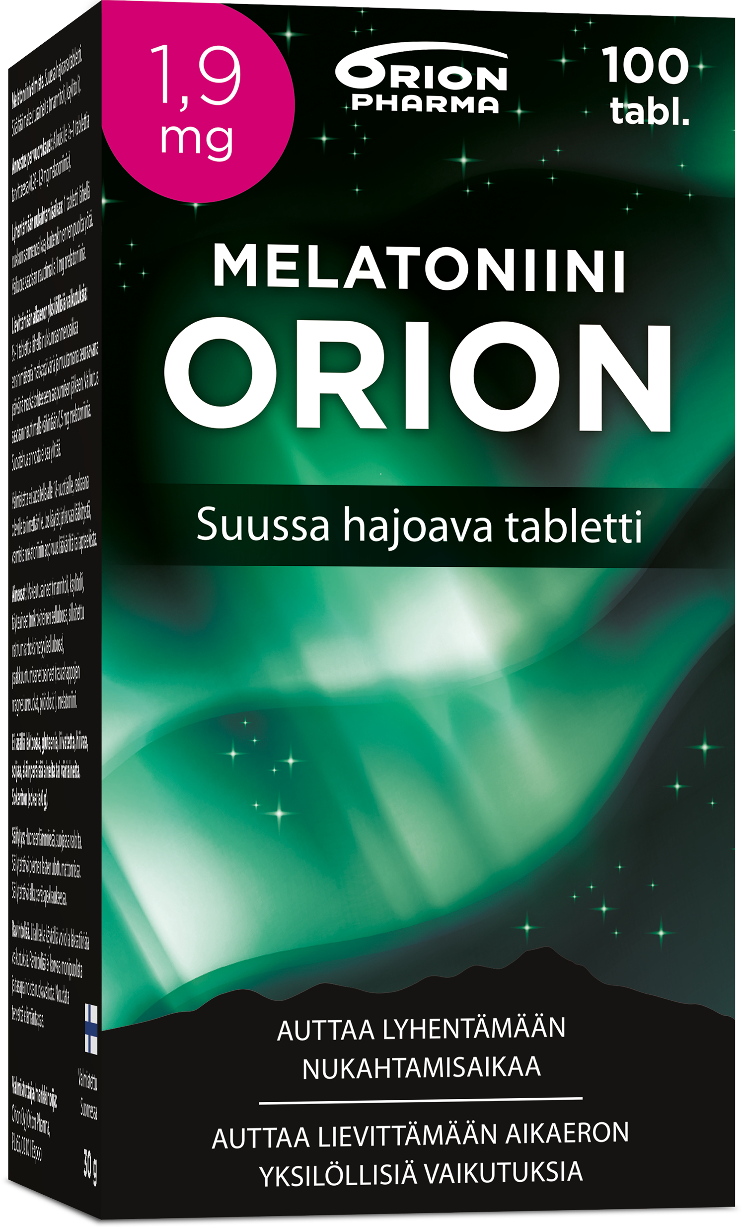 Melatoniini Orion 1,9 mg 100 tabl suussa hajoava — Olo-apteekki