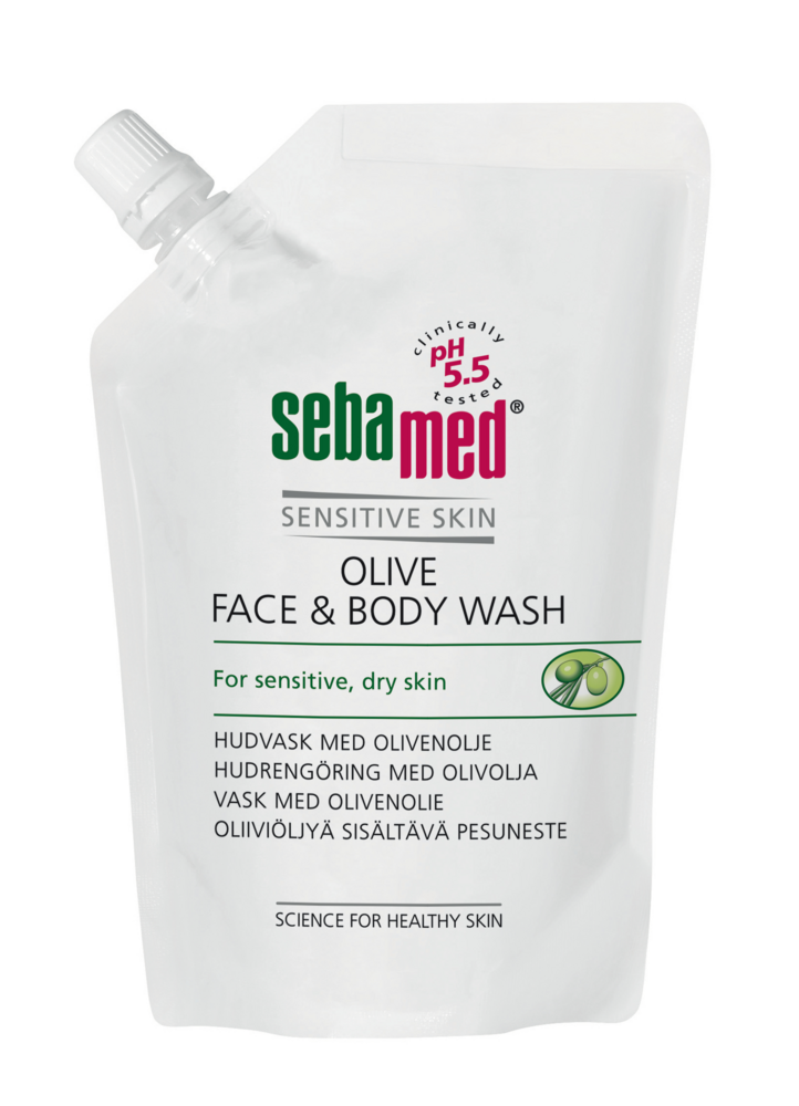 Sebamed Olive Face&Body Wash pesuneste täyttöpussi 400 ml