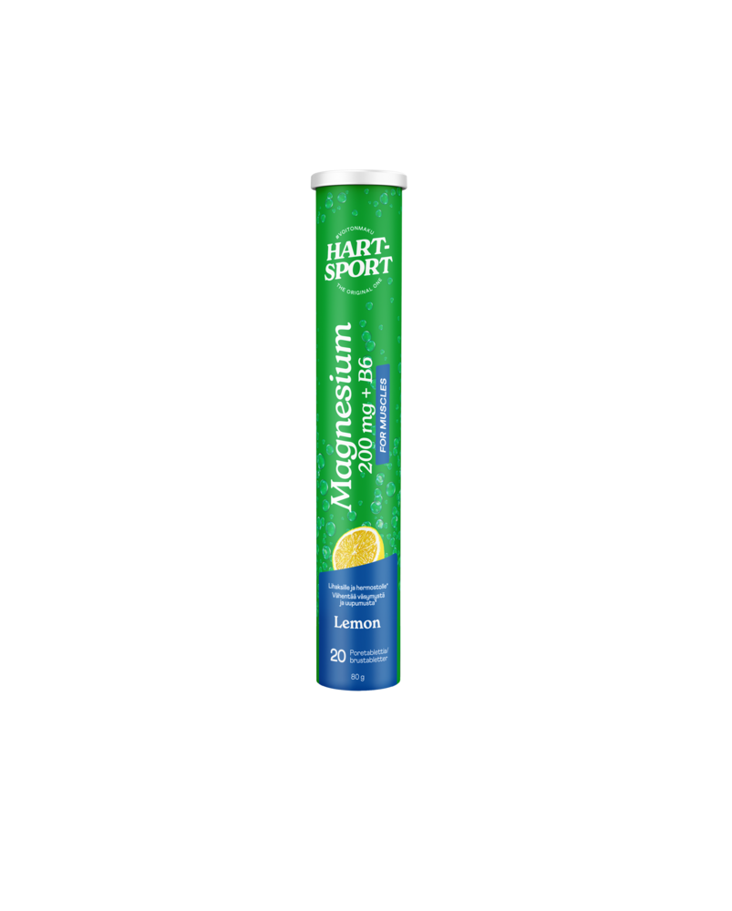 Hart-Sport Magnesium + B6 Poretabletti sitruuna 20 tabl — Olo-apteekki