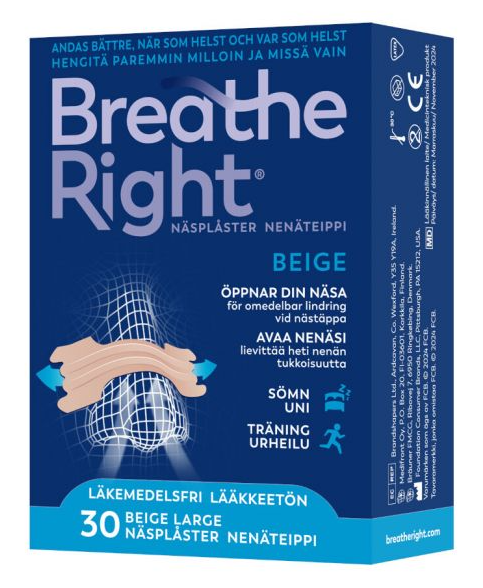 Breathe Right nenäteippi beige Large 30 kpl — Breathe Right