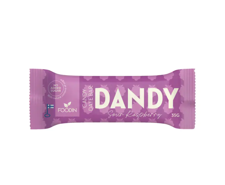 Foodin Dandy Candy Date Bar Sour Raspberry 35g
