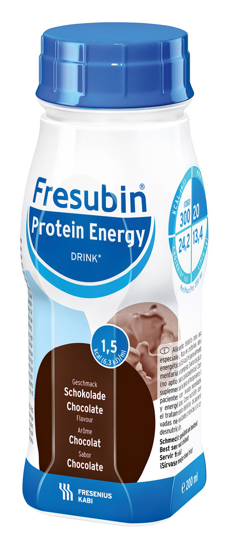 Fresubin Protein Energy Drink 4x200 ml neste, täydennysravintovalmiste suklaa