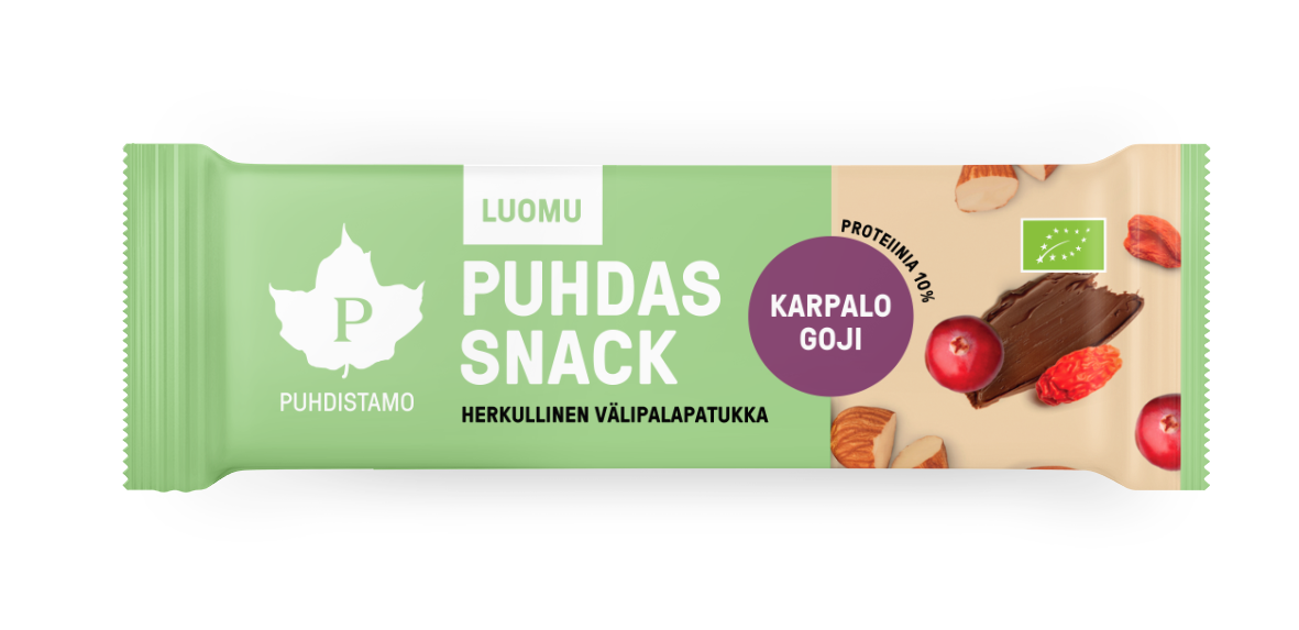 Puhdistamo Puhdas Snack -patukka, Marjainen, Luomu 40 g