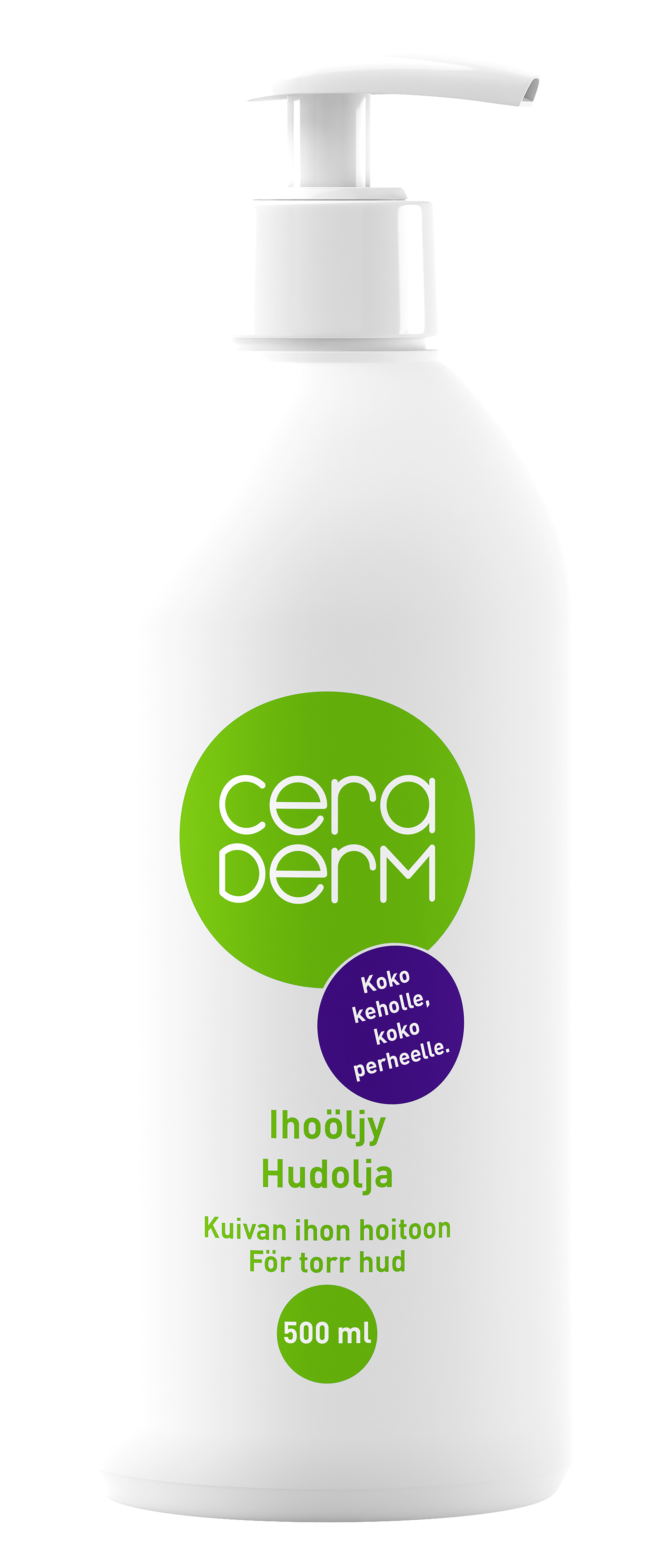 Ceraderm 500 ml ihoöljy pumppu