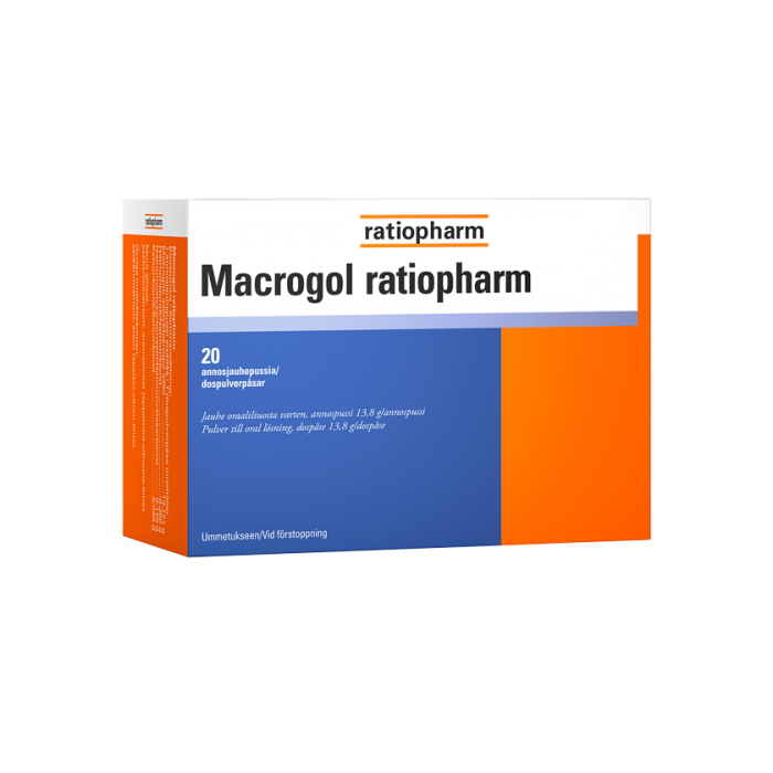 Macrogol Ratiopharm 20 kpl annospussi 13,8g-13