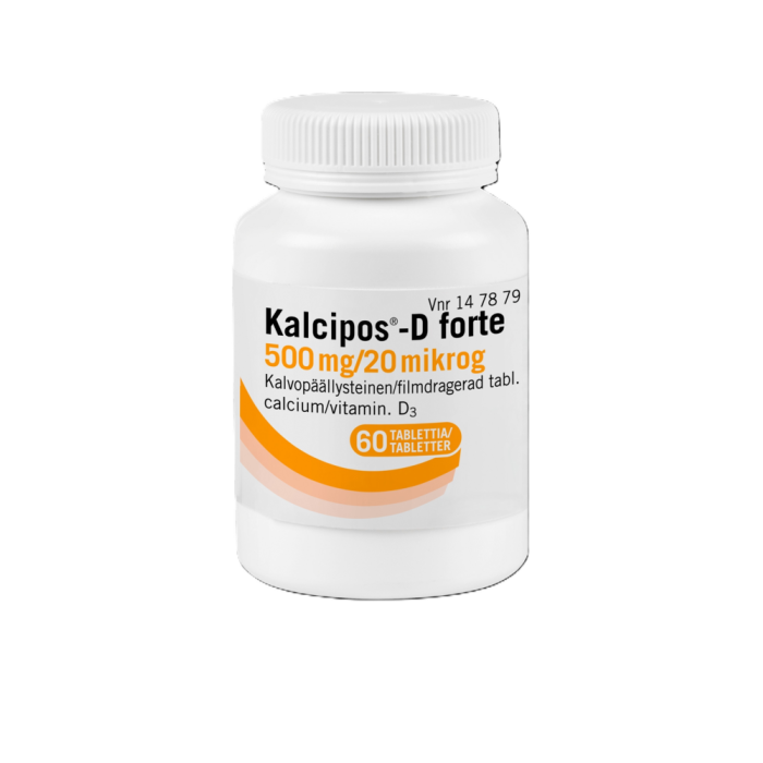 KALCIPOS-D FORTE 500 mg/20 mikrog 60 kpl tabletti, kalvopäällysteinen-13