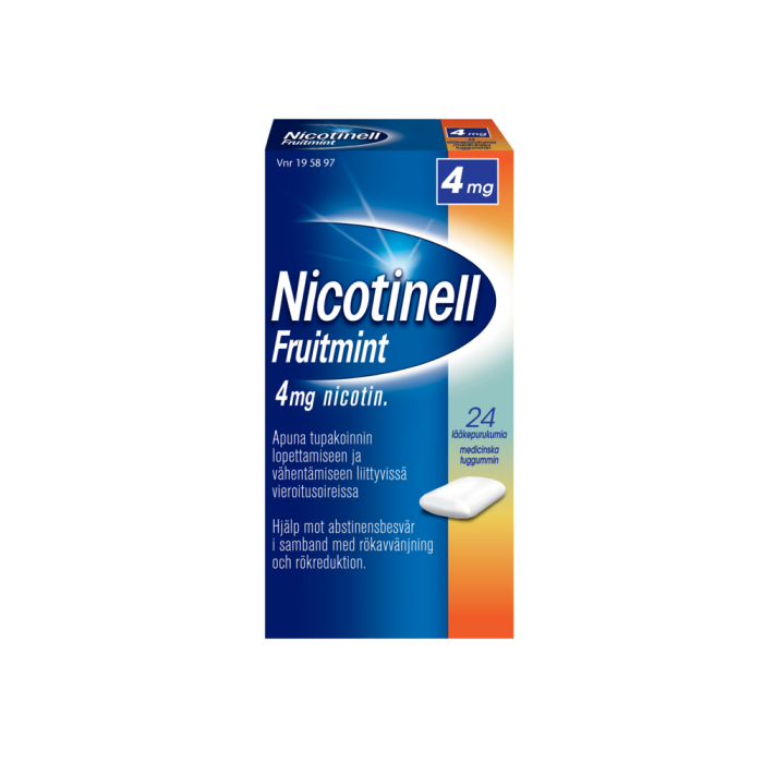 NICOTINELL FRUITMINT 4 mg 24 fol lääkepurukumi-13