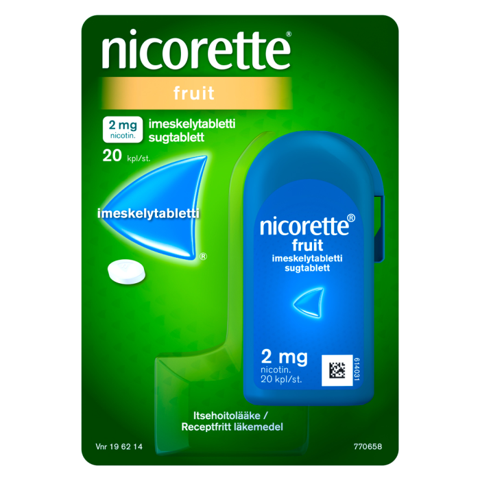Nicorette Fruit 2 mg 20 kpl imeskelytabletti-13