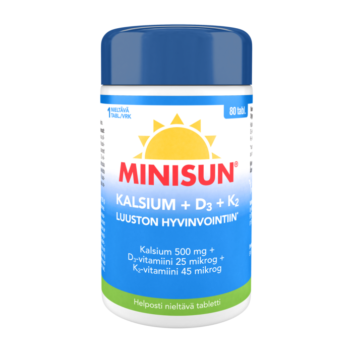 Minisun Kalsium+D 25 mikrog+K2 45 mikrog 80 tabl (kalsium 500 mg)-13