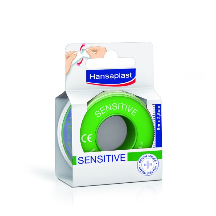 Hansaplast Sensitive kiinn.teippi ME10 1 rll  5mx2,5cm (46042)-13