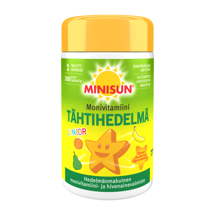 Minisun Tähtihedelmä Monivitamiini 200 tabl Junior-13