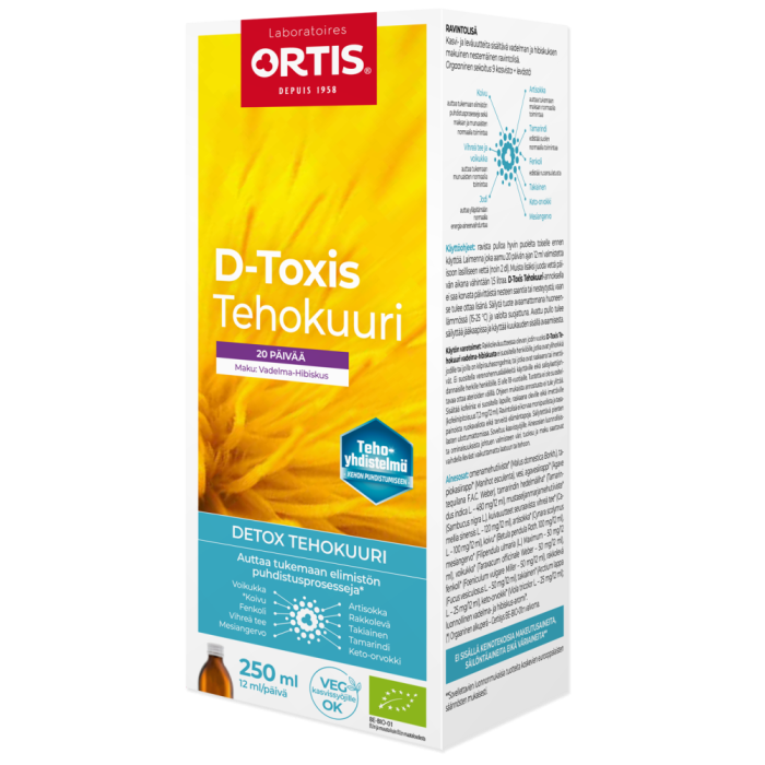 D-Toxis Detox Tehokuuri vadelma-hibiskus 250 ml-13