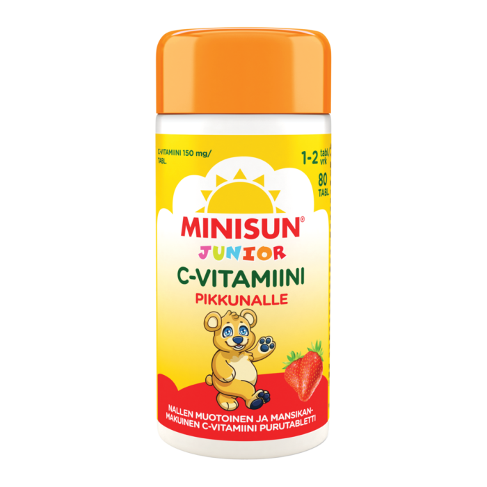 Minisun Junior C-vitamiini mansikka 80 tabl-13