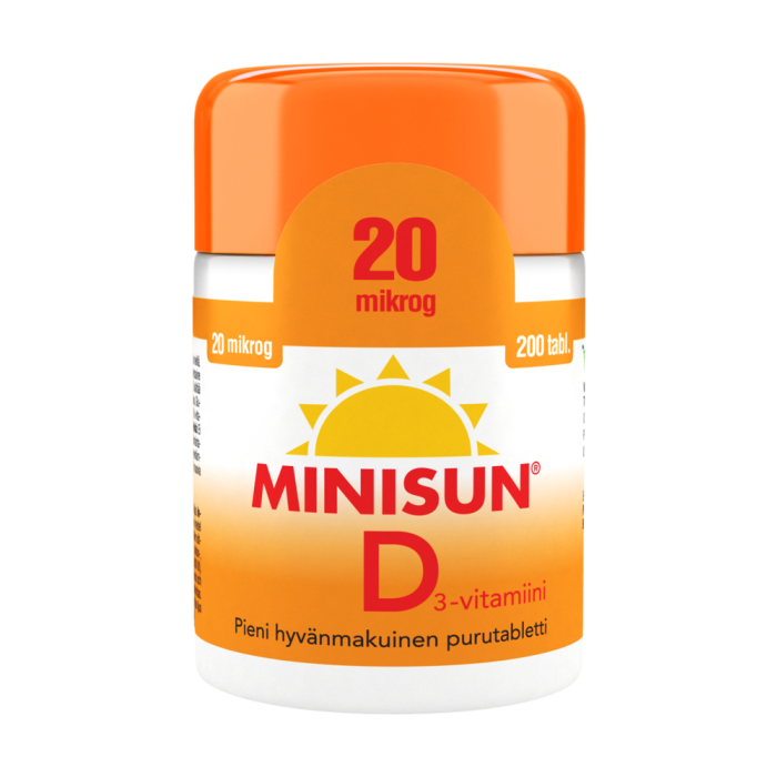 Minisun D-Vitamiini 20 mikrog 200 tabl-13