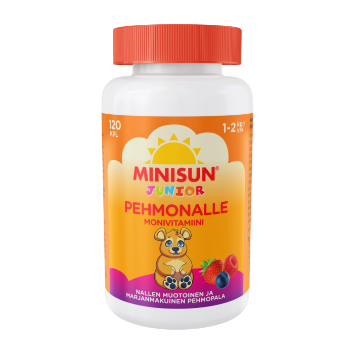 Minisun Monivitamiini Pehmonalle Marjaisa Junior 120 kplpehmeä pureskeltava monivitamii-13