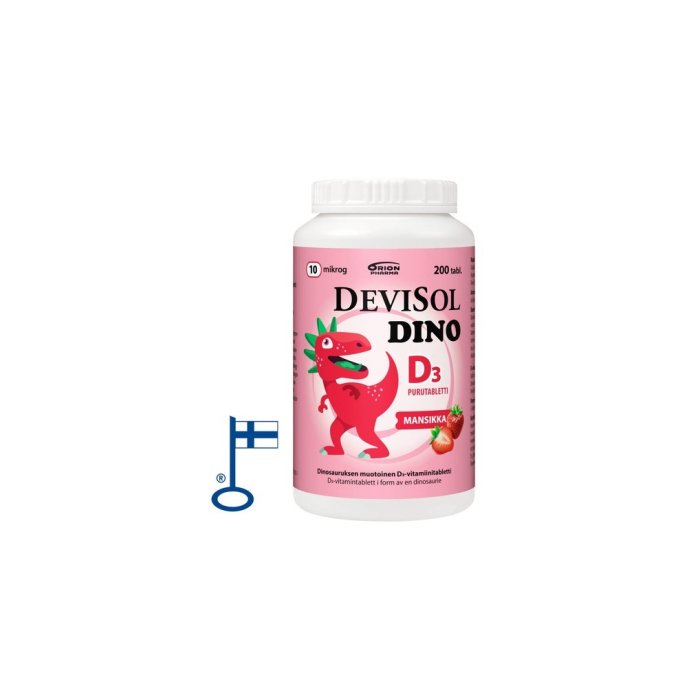 Devisol Dino Mansikka 10 mikrog 200 purutabl-13