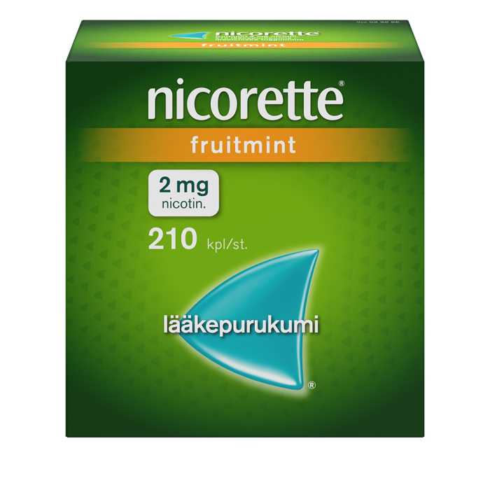 Nicorette Fruitmint 2 mg 210 kpl lääkepurukumi-13