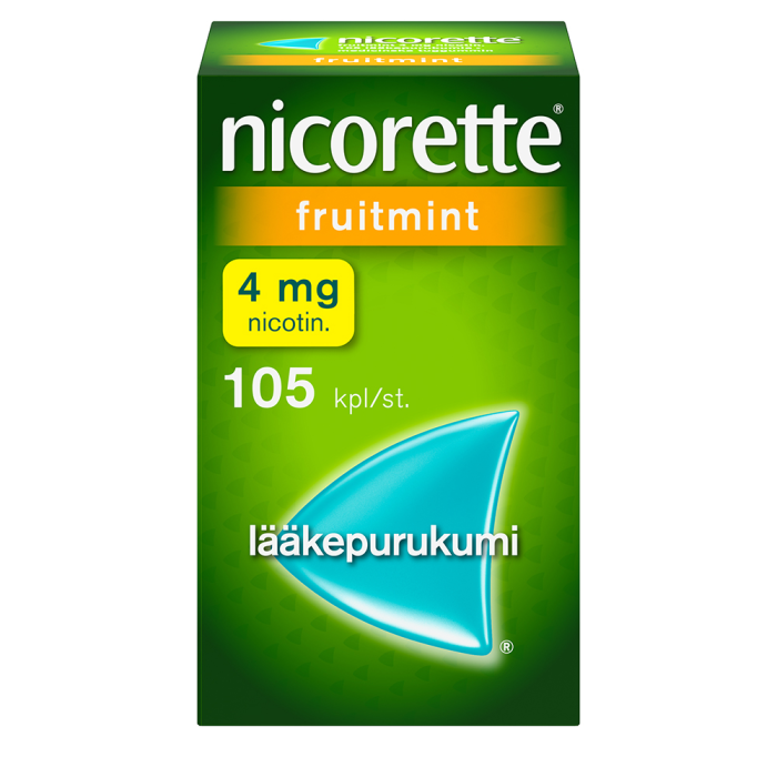 Nicorette Fruitmint 4 mg 105 kpl lääkepurukumi-13