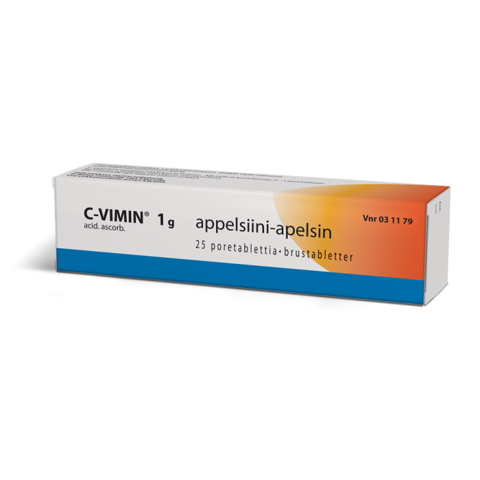 C-VIMIN 1 g 25 kpl poretabletti appelsiini-13