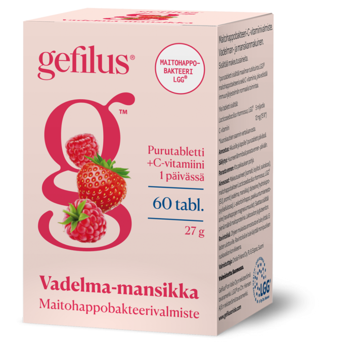 Gefilus Vadelma-mansikka purutabletti 60 kpl-13