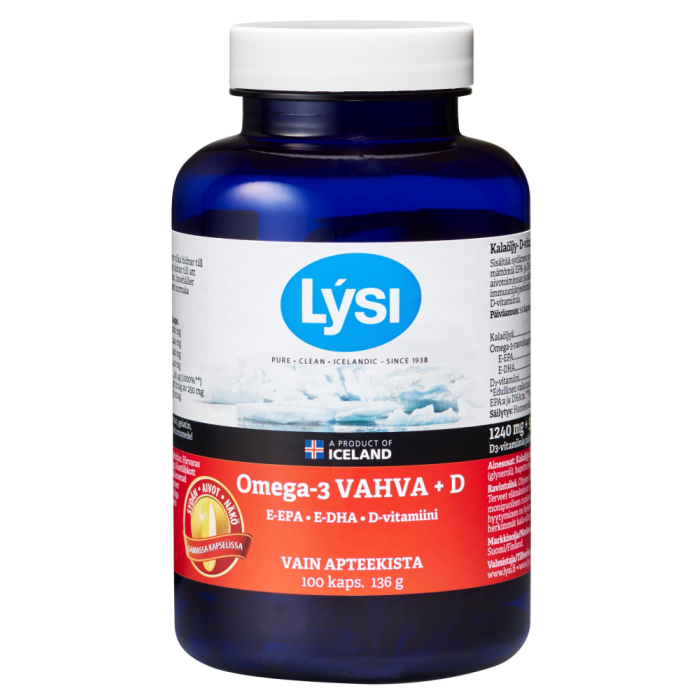 Lysi Omega-3 Vahva + D 100 kaps-13