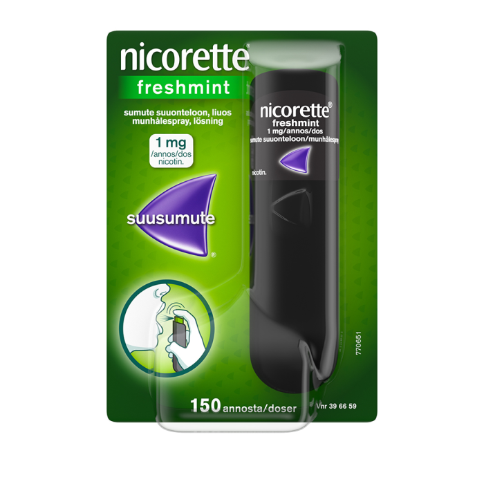 Nicorette Freshmint 1 mg/annos 150 annosta sumute suuonteloon-13