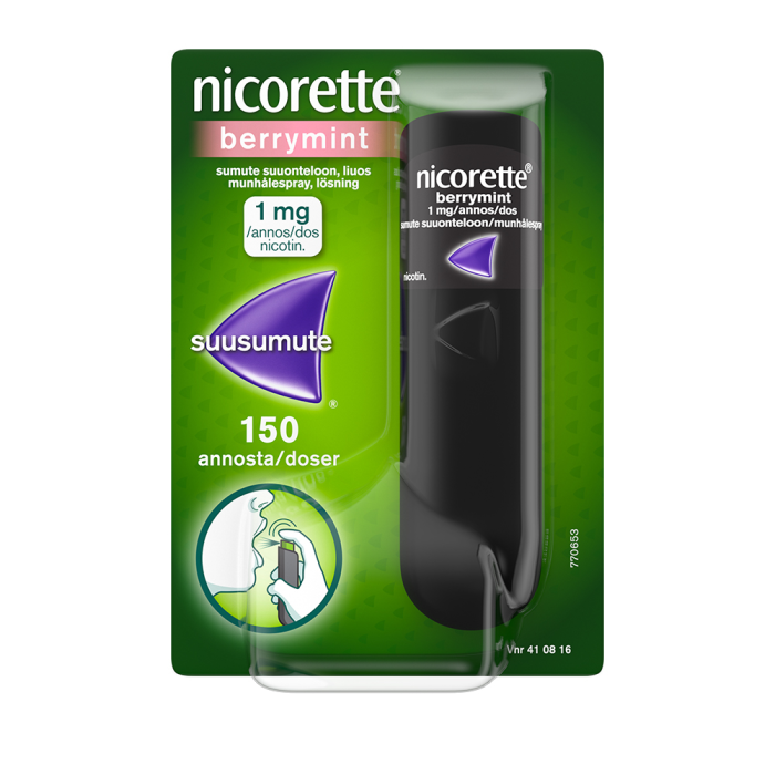 Nicorette Berrymint 1 mg/annos 150 annosta sumute suuonteloon, liuos-13