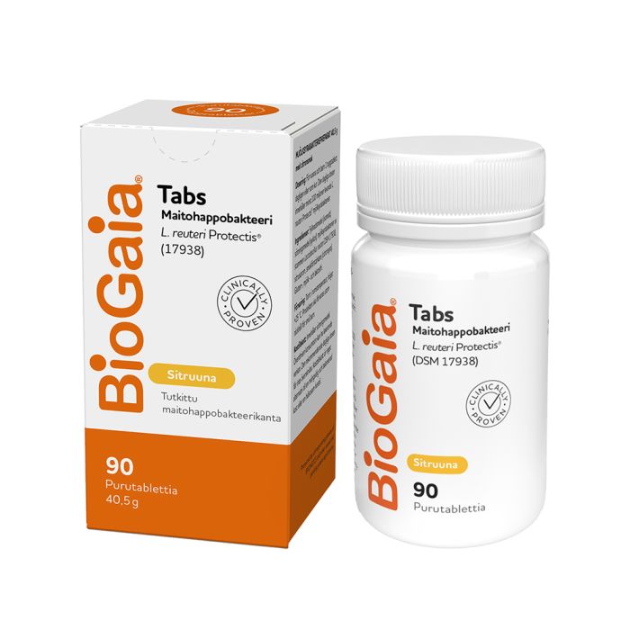 BioGaia Tabs maitohappobakteeri Sitruuna 90 tabl-13