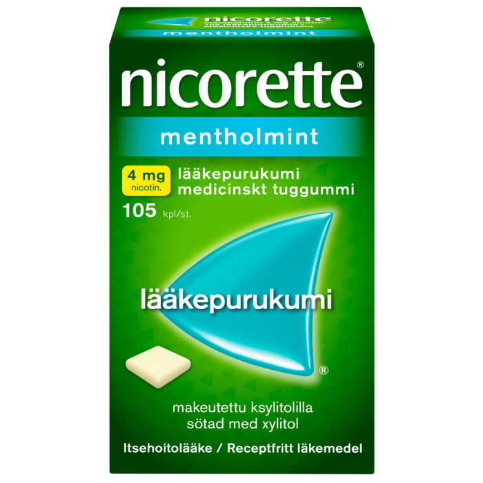 Nicorette Mentholmint 4 mg 105 kpl lääkepurukumi-13