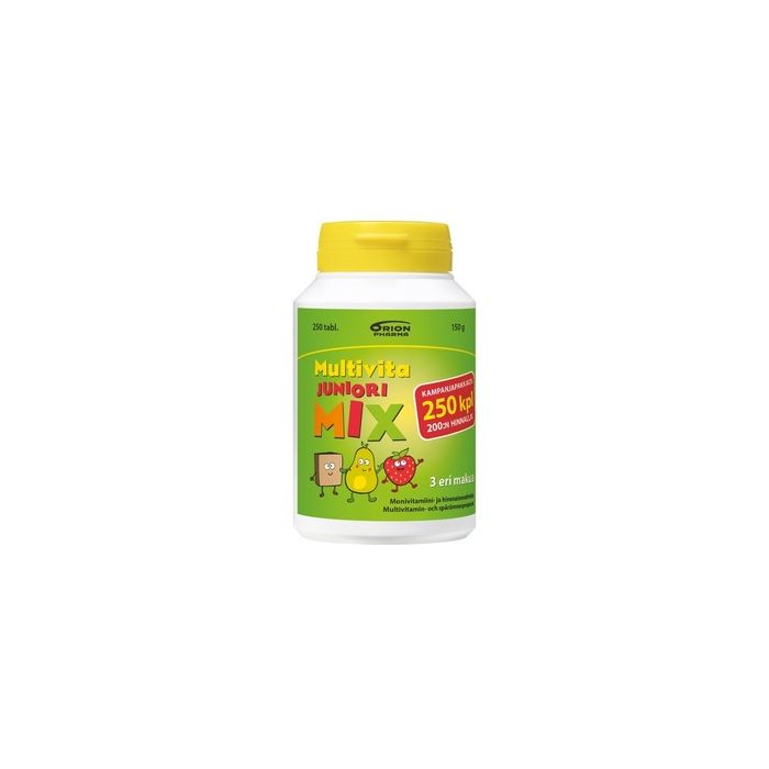 Multivita Juniori mix monivitamiini 250 purutabl kampanjapakkaus-13