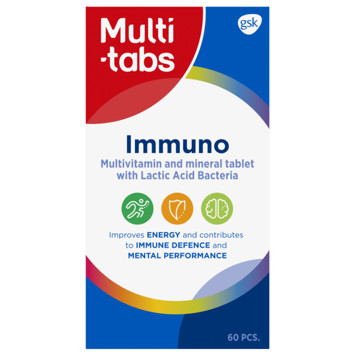 Multi-tabs Immuno Monivitamiini + Maitohappobakteeri 60 kpl-13