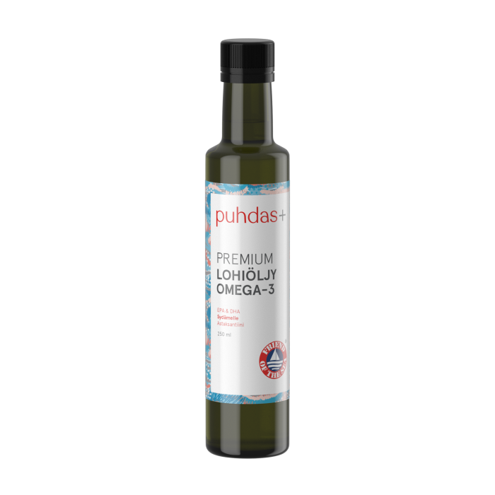 Puhdas+ Premium Lohiöljy Omega-3 250 ml, FOS Sertifioitu-13