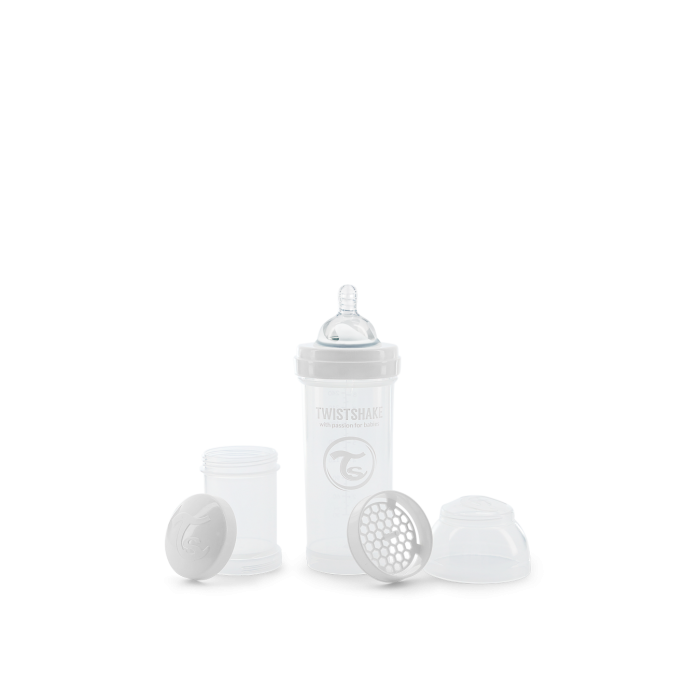 Twistshake Anti Colic tuttipullo 260ml, valkoinen-11