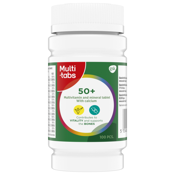 Multi-Tabs 50+ Monivitamiini + Kalsium 100 kpl-13