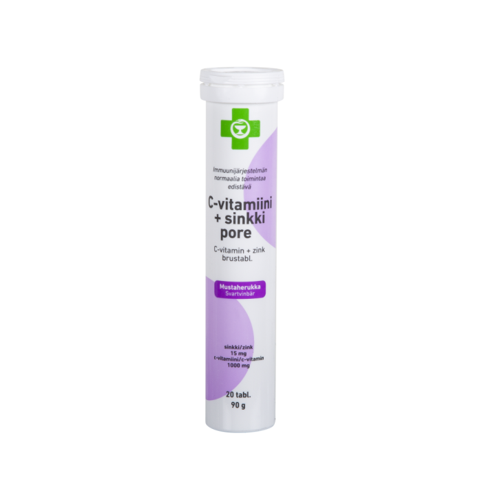 APTEEKKI C-Vitamiini + Sinkki Pore mustaherukka 20 tabl.-13