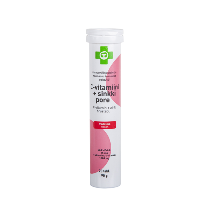 APTEEKKI C-Vitamiini + Sinkki Pore vadelma 20 tabl.-13