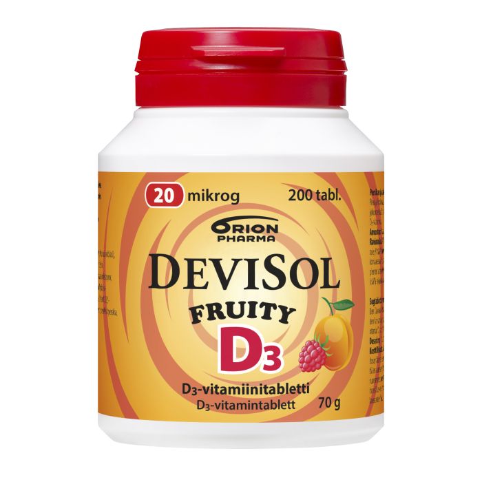 Devisol Fruity 20 Mikrog 200 kpl imeskelytabletti-13