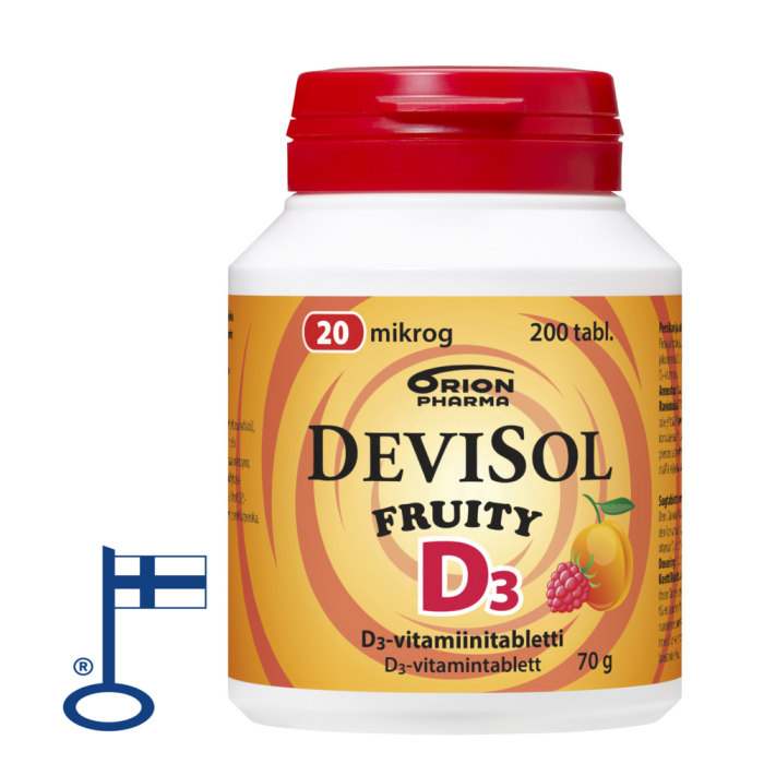 Devisol Fruity 20 Mikrog 200 kpl imeskelytabletti-13