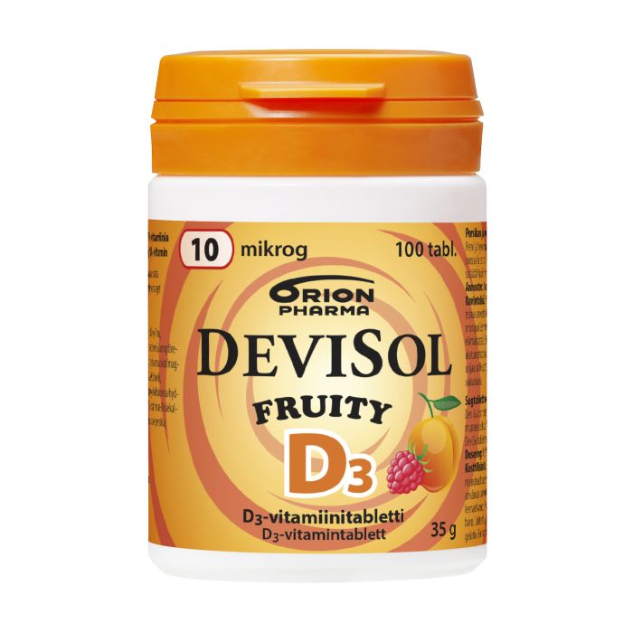 Devisol Fruity 10 mikrog 100 kpl imeskelytabletti-13