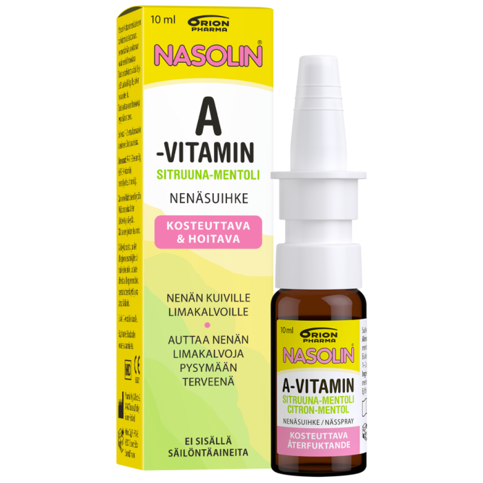 Nasolin A-Vitamin sitruuna-mentoli 10 ml nenäsumute-13