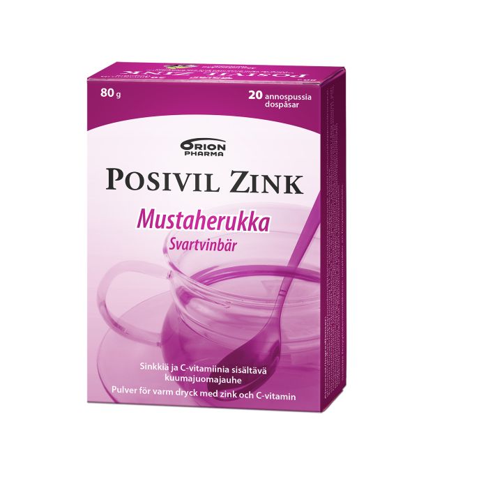Posivil Zink mustaherukka 20 annospussia kuumajuomajauhe-13