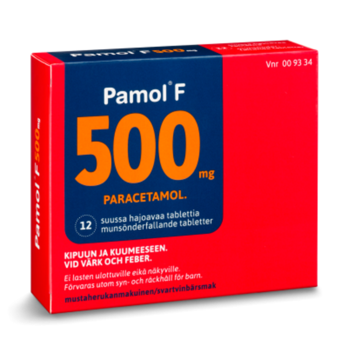 PAMOL F 500 mg 12 fol tabletti, suussa hajoava-13