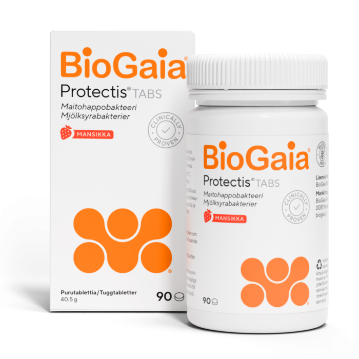 BioGaia Tabs maitohappobakteeri Mansikka 90 tabl-13