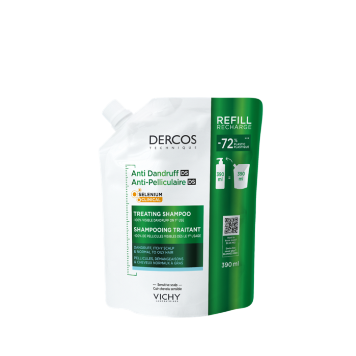 Vichy Dercos Shampoo Anti-dandruff rasv. hiuksille täyttöpakkaus 390 ml-13