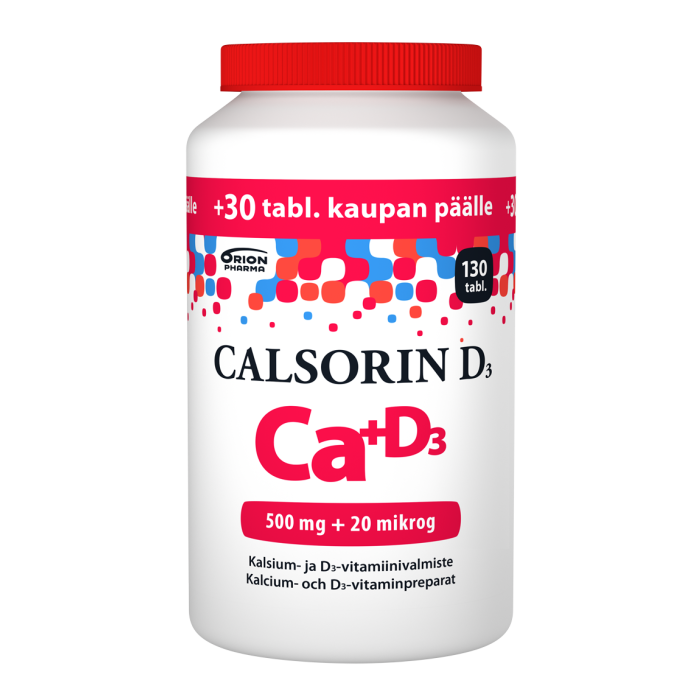 Calsorin 500 mg + D3 20 mikrog 130 tabl kampanjapakkaus-13