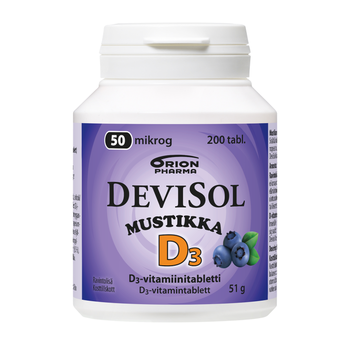 Devisol mustikka 50 mikrog 200 kpl imeskelytabtetti-13